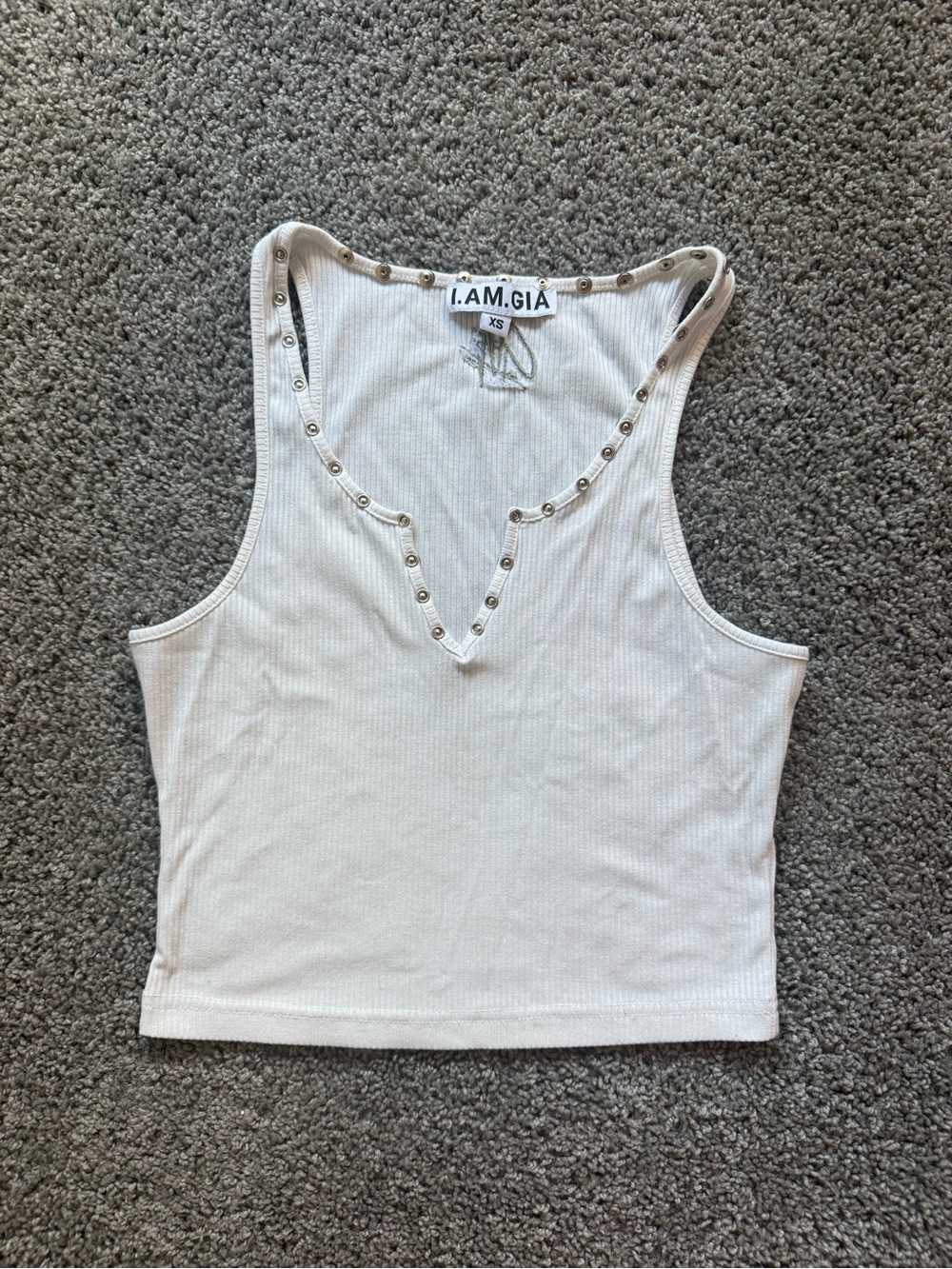 I.AM.GIA white grommet tank top XS
